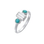 Elli premium - elli premium bague femmes fiançailles vintage étincelante avec topaze et howlite en argent ... Elli premium - elli premium bague femmes fiançailles vintage étincelante avec topaze et howlite en argent ...