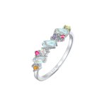 Elli premium - elli premium bague femmes multicolore glamoureux avec pridot, topaze et pierre de lune ...