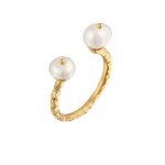 Elli premium - elli premium bague femmes ouverte martele tendance avec perles de culture d'eau douce ...