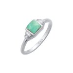 Elli premium - elli premium bague femmes solitaire vintage carr simple avec amazonite en argent sterling ...