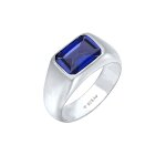 Elli premium - bague sceau argent 925 bague pour femme avec saphir bagues 1 pieces female