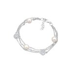 Elli - femmes look couches boule blanche avec des perles synthtiques en argent sterling 925 bracelets ...