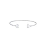 Elli premium - bangle ouvert coeur symbole basic minimal bracelet femme - (925 / 1000) argent bracelets ...