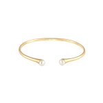 Elli premium - bangle ouvert rglable perles de culture d'eau douce femme plaqu or argent (925 / 1000) ...