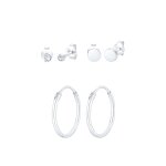 Elli - femmes set de 3 bouchons croles avec cristaux en argent sterling 925 boucles d'oreilles 1 pieces ...