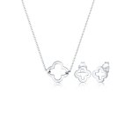 Elli - de bijoux lot trfle porte - bonheur talisman collier clous d'oreille femme (925 / 1000) argent ...