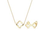 Elli - de bijoux lot trfle porte - bonheur talisman collier clous d'oreille femme (925 / 1000) argent ...