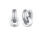 Elli - elli boucle d'oreille crole femmes bicolore argent sterling 925 party / new year's eve or croles ...