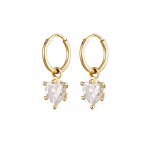 Elli - elli boucle d'oreille crole femmes coeur zirconia cristaux taille coeur blanc argent sterling ...