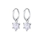 Elli - elli boucle d'oreille crole femmes coeur zirconia cristaux taille coeur blanc argent sterling ...