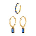 Elli premium - boucle d'oreilles pour dames modernes et élégantes avec saphirs en 925 / 1000 argent massif ... Elli premium - boucle d'oreilles pour dames modernes et élégantes avec saphirs en 925 / 1000 argent massif ...