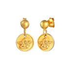 Elli - boucles d'oreilles dames plug plates ange en argent sterling 925 plaqu or 1 pieces female