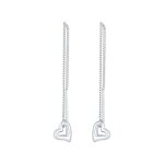 Elli - boucles d'oreilles dames pull through heart basic trend en argent sterling 925 1 pieces female ...