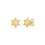 Elli - boucles d'oreilles dames star astro vintage avec opale synthtique en plaqu or en argent 925 ...