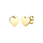 Elli - boucles d'oreilles enfant coeur amour basique en argent sterling 925 plaqu or rose 1 pieces female ...