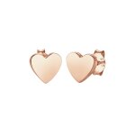 Elli - boucles d'oreilles enfant coeur amour basique en argent sterling 925 plaqu or rose 1 pieces female ...