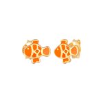 Elli - boucles d'oreilles enfant poisson t color avec mail en argent sterling 925 plaqu or 1 pieces ...