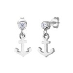 Elli - elli boucles d'oreilles femmes ancre cristaux de zirconium taille brillant blanc argent sterling ...