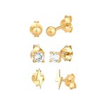 Elli - femmes clous d'oreilles boule foudre set de 3 avec cristaux en argent sterling 925 boucles d'oreilles ... Elli - femmes clous d'oreilles boule foudre set de 3 avec cristaux en argent sterling 925 boucles d'oreilles ...