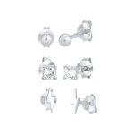 Elli - femmes clous d'oreilles boule foudre set de 3 avec cristaux en argent sterling 925 boucles d'oreilles ... Elli - femmes clous d'oreilles boule foudre set de 3 avec cristaux en argent sterling 925 boucles d'oreilles ...