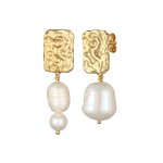 Elli premium - elli premium boucles d'oreilles femmes clous d'oreilles style organique baroque avec perles ...