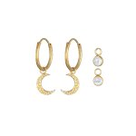 Elli premium - elli premium boucles d'oreilles femmes créoles demi lune set pendentif avec pierre de ... Elli premium - elli premium boucles d'oreilles femmes créoles demi lune set pendentif avec pierre de ...