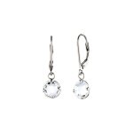 Elli - boucle d'oreilles femmes cristaux de verre damier double sertissage blanc argent sterling 925 ...