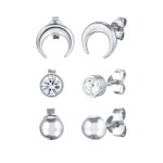 Elli - boucles d'oreilles femmes cristaux de verre lune xirius cut blanc argent sterling 925 astro 1 ... Elli - boucles d'oreilles femmes cristaux de verre lune xirius cut blanc argent sterling 925 astro 1 ...