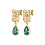 Elli premium - elli premium boucles d'oreilles femmes gouttes organic design avec pierre prcieuse quartz ...