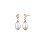 Elli - boucles d'oreilles femmes ovale perle synthtique blanc cristaux de verre taille marquise blanc ...