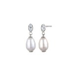 Elli - boucles d'oreilles femmes ovale perle synthtique blanc cristaux de verre taille marquise blanc ...