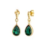 Elli premium - elli premium boucles d'oreilles femmes pendentif d'oreilles goutte de quartz vert en argent ...