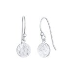 Elli - boucles d'oreilles goutte d'eau biologique martele en argent sterling 925 plaqu or pour femme ...
