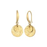 Elli - boucles d'oreilles goutte d'eau pour femme cercle rond mat lgant bicolore en argent sterling ...