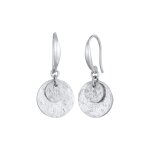 Elli - boucles d'oreilles goutte d'eau pour femme cercle rond mat lgant bicolore en argent sterling ...