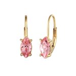 Elli - boucle d'oreilles avec pierres femmes ovale cristaux de verre taille marquise rose argent sterling ...