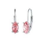 Elli - boucle d'oreilles avec pierres femmes ovale cristaux de verre taille marquise rose argent sterling ...