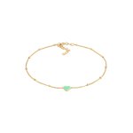 Elli - bracelet de cheville femmes pendentif coeur intemporel avec mail en argent sterling 925 plaqu ...