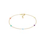 Elli - bracelet de cheville pour femmes perle boule avec mail en argent sterling 925 plaqu or chanes ...