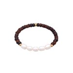 Elli premium - elli premium bracelet femmes noix de coco perles boho avec perles de culture d'eau douce ...