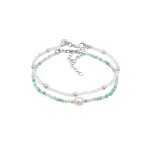 Elli premium - elli premium bracelet femmes set perles avec pierre de lune et perle d'eau douce de culture ...