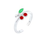 Elli - cerise pour enfants avec cristaux en 925 / 1000 argent massif bagues 1 pieces female