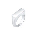 Elli - chevalire mat rectangle geo bague femme plaqu or argent (925 / 1000) bagues 1 pieces female
