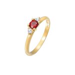 Elli premium - classique pour dames avec pierre prcieuse grenat et topaze en argent sterling 925 plaqu ...