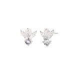 Elli - clous d'oreilles avec pierre femmes ange cristaux de verre taille xirius blanc argent sterling ...