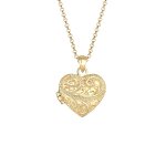 Elli premium - coeur amour amulette mdaillon collier femme plaqu or argent (925 / 1000) colliers 1 ...