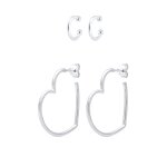 Elli - coeur amour parure boucle d'oreille femme - (925 / 1000) argent croles 1 pieces female