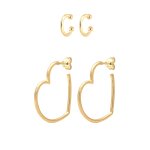Elli - coeur amour parure boucle d'oreille femme - (925 / 1000) argent croles 1 pieces female