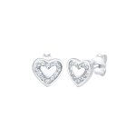 Elli - coeur cristaux clous d'oreilles enfants - (925 / 1000) argent boucles d'oreilles 1 pieces female ...