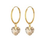 Elli - coeur cristal plaqu or argent (925 / 1000) croles 1 pieces female